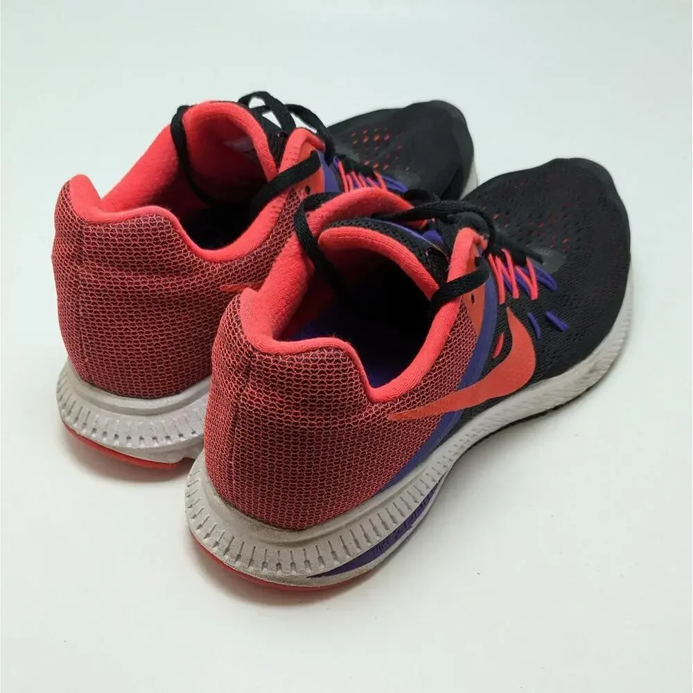 Womens Nike Zoom Winflo 2 Black Red Athletic‎ Running Shoes 807279-006 Size 9.5